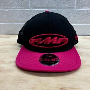 FMF Hat Cap Snap Back Womens Pink Black Trucker Racing Dirt Biking Adjustable